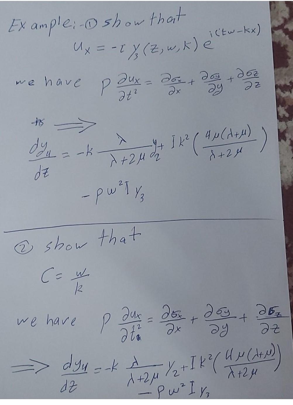 P∂t2∂ux=∂x∂σx+∂y∂σy+∂z∂σz Where ρ and t are density | Chegg.com