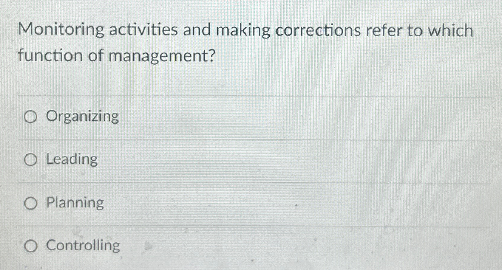 Solved Monitoring activities and making corrections refer to