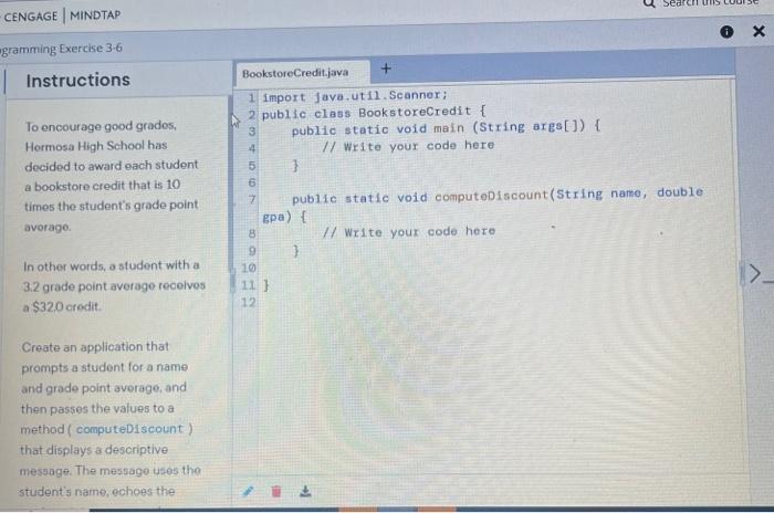 Solved CENGAGE | MINDTAP igramming Exercise 3-6 Create an | Chegg.com