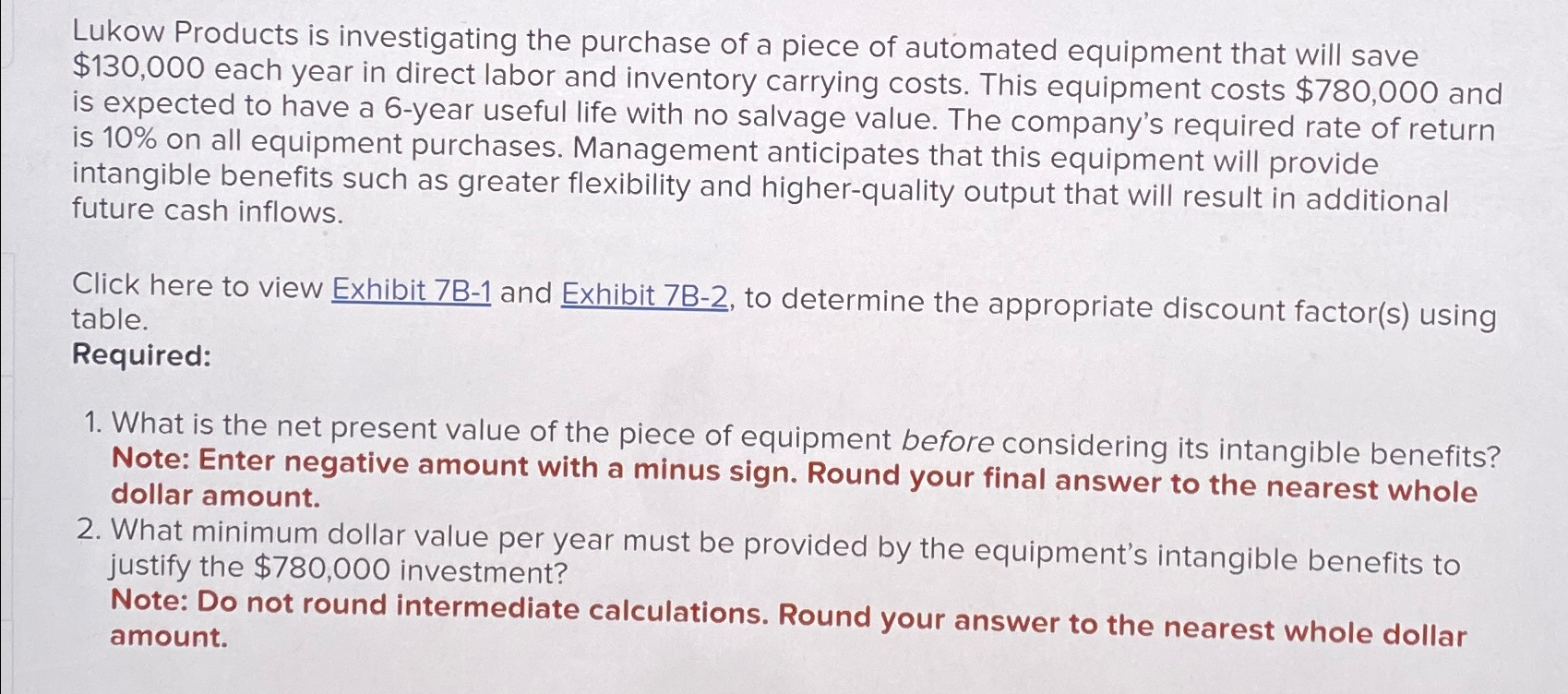 Solved Lukow Products is investigating the purchase of a | Chegg.com