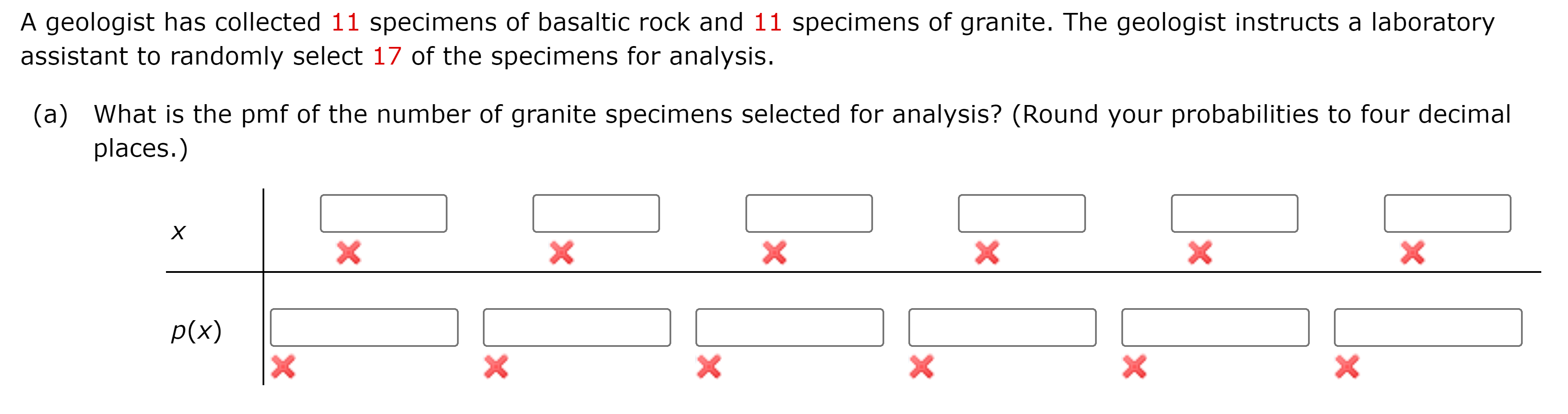 Solved A geologist has collected 11 ﻿specimens of basaltic | Chegg.com