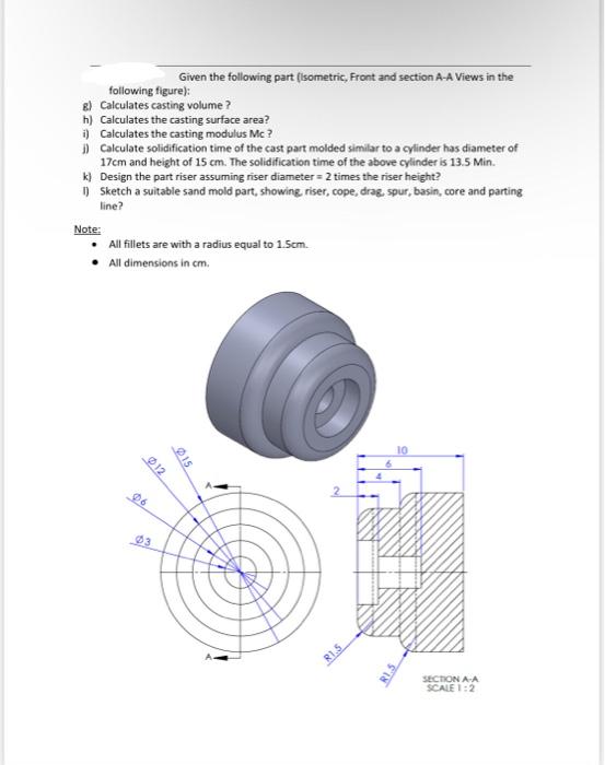 Solved Given the following part (isometric, Front and | Chegg.com