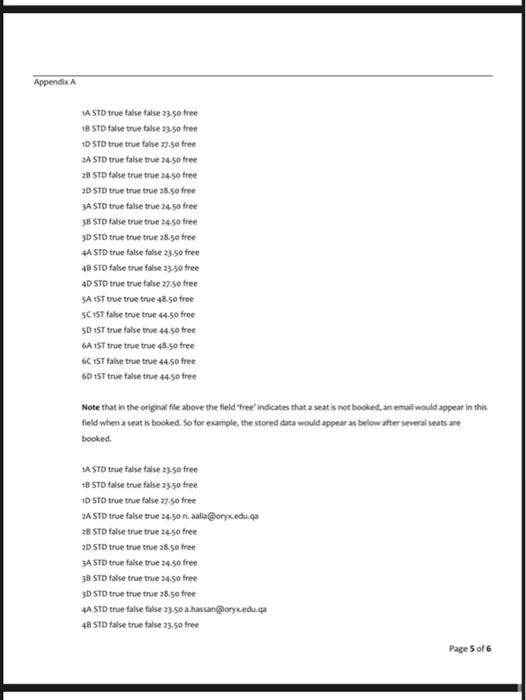 Solved Coursework Title: Seat Booking System Module Name: | Chegg.com