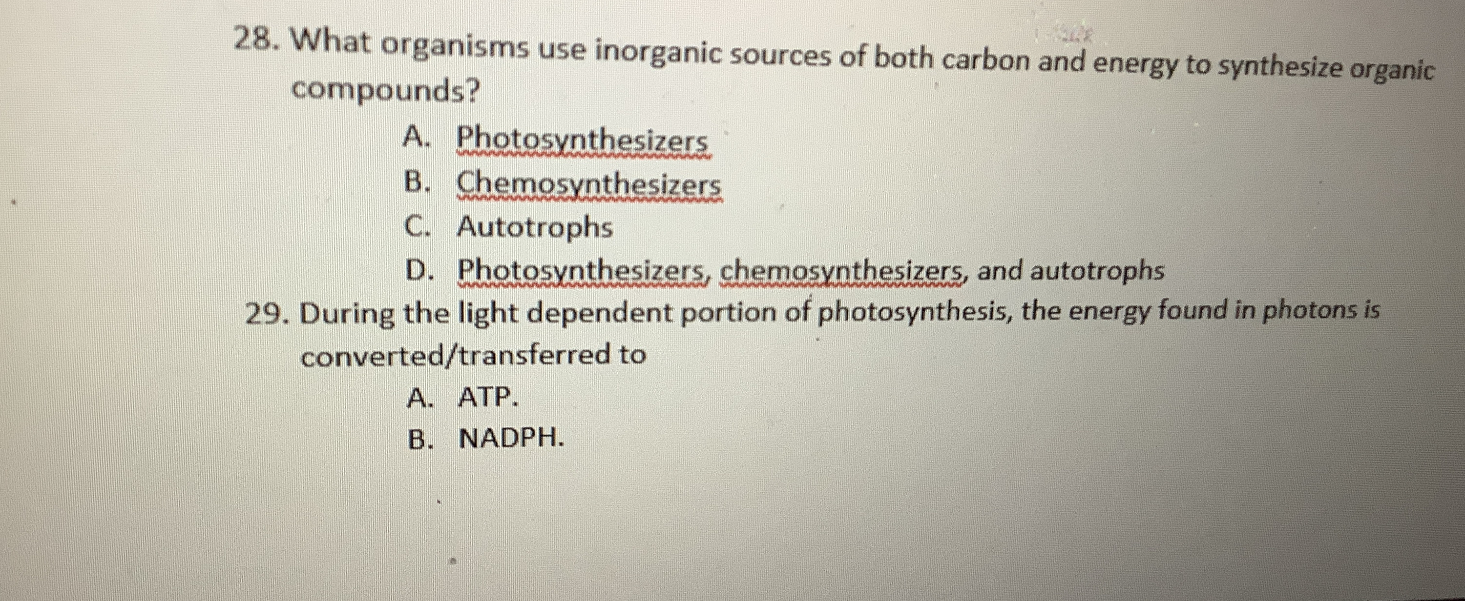 Solved What organisms use inorganic sources of both carbon | Chegg.com