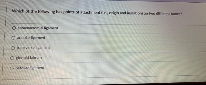 Solved Which of the following has points of attachment Biology Diagrams