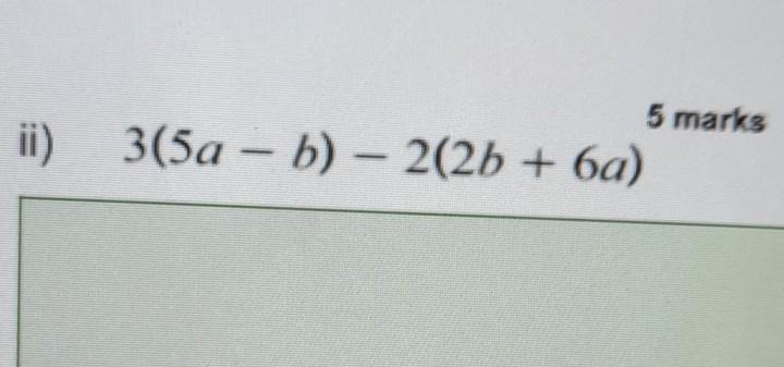 Solved i) Simplify the following expressions: i) 2(3a - 4b) | Chegg.com