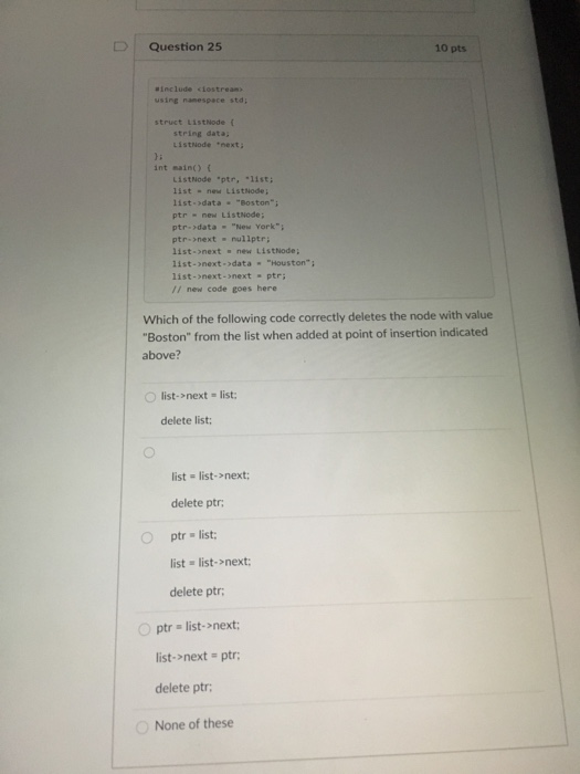 Solved Question 25 10 pts include using namespace std; | Chegg.com