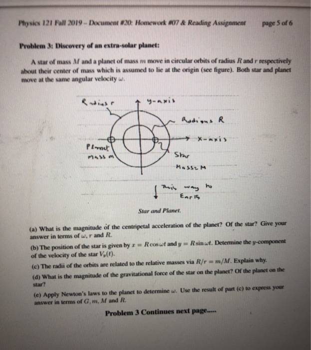 Solved Physics 121 Fall 2019 - Document #20: Homework w07 & | Chegg.com