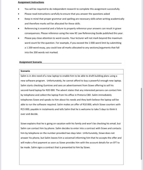 Assignment instructions - You will be required to do | Chegg.com
