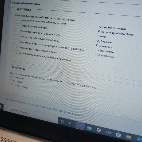 Solved Question Completion Status QUESTION 63 Match the | Chegg.com