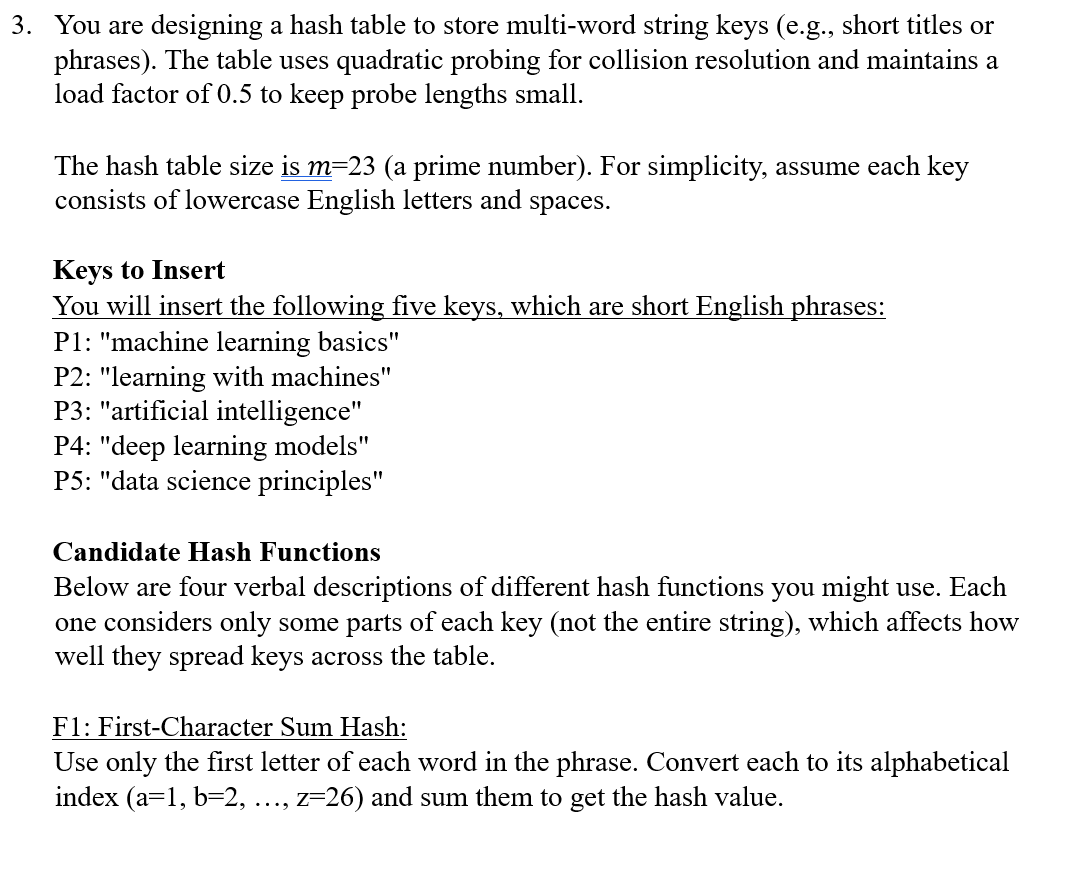 3. ﻿You are designing a hash table to store | Chegg.com