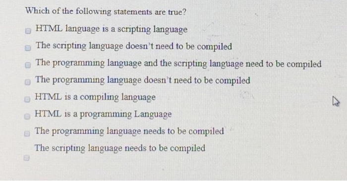 html is a scripting language true or false