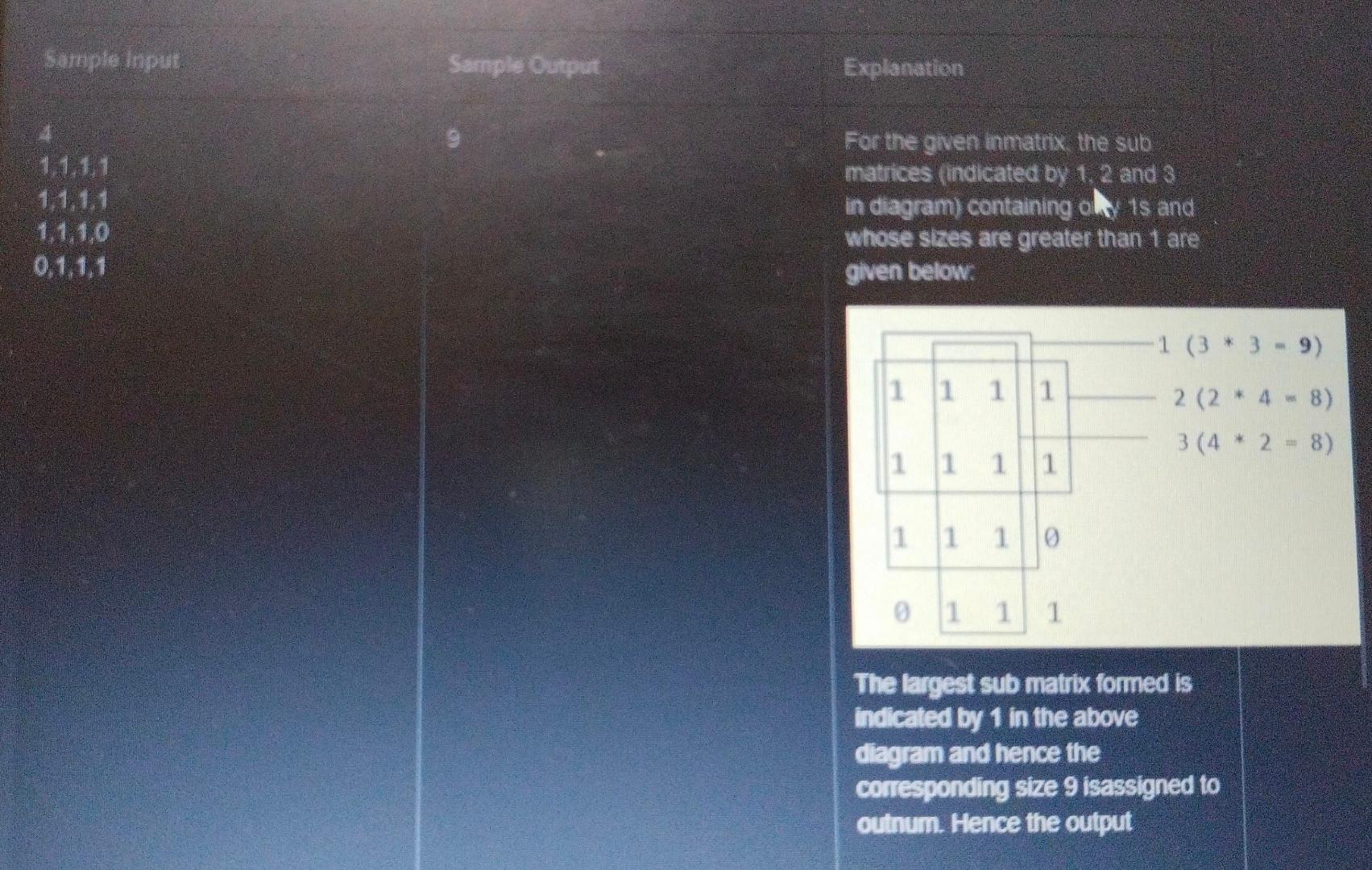 Solved Consider a binary matrix of integers inmatrix of size | Chegg.com