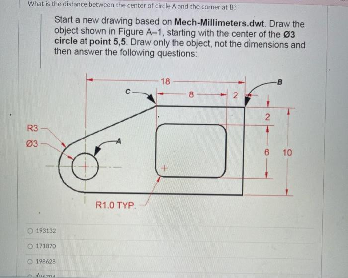 Solved Start a new drawing based on Mech-Millimeters.dwt. | Chegg.com