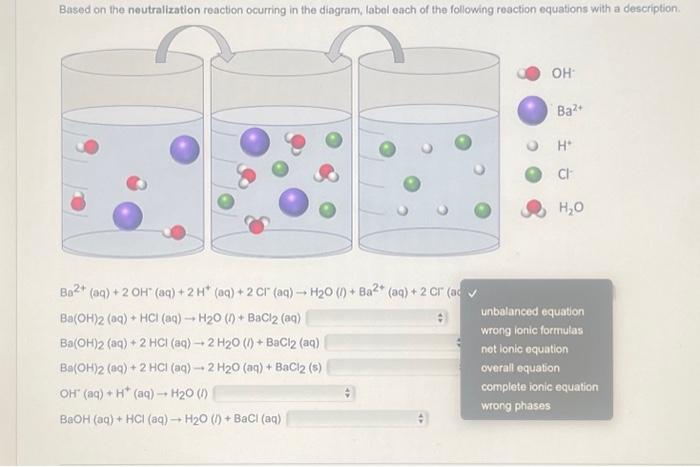 Solved Based on the neutralization reaction ocurring in the | Chegg.com