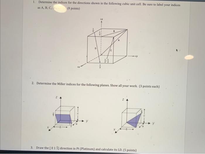 Solved 1. Determine The Indices For The Directions Shown In | Chegg.com