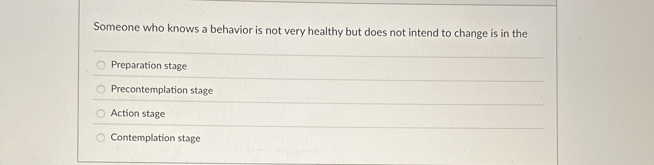 Someone who knows a behavior is not very healthy but | Chegg.com