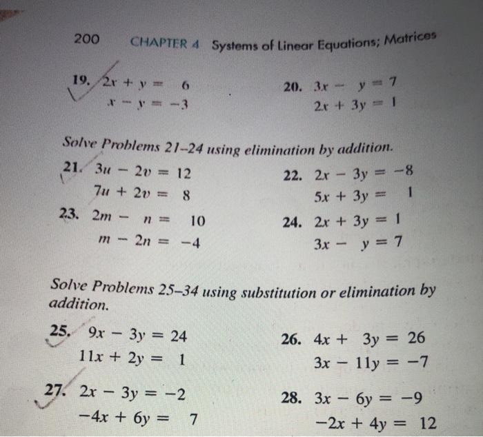 Solved 0 Chapter 4 Systems Of Linear Equations Matrices Chegg Com