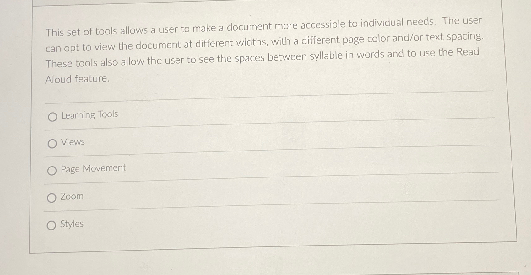 Solved This set of tools allows a user to make a document | Chegg.com