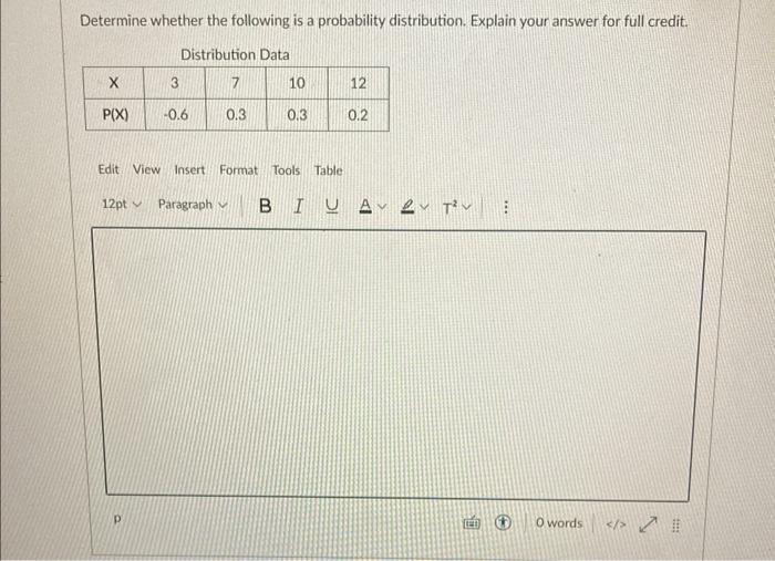 Solved Determine Whether The Following Is A Probability | Chegg.com