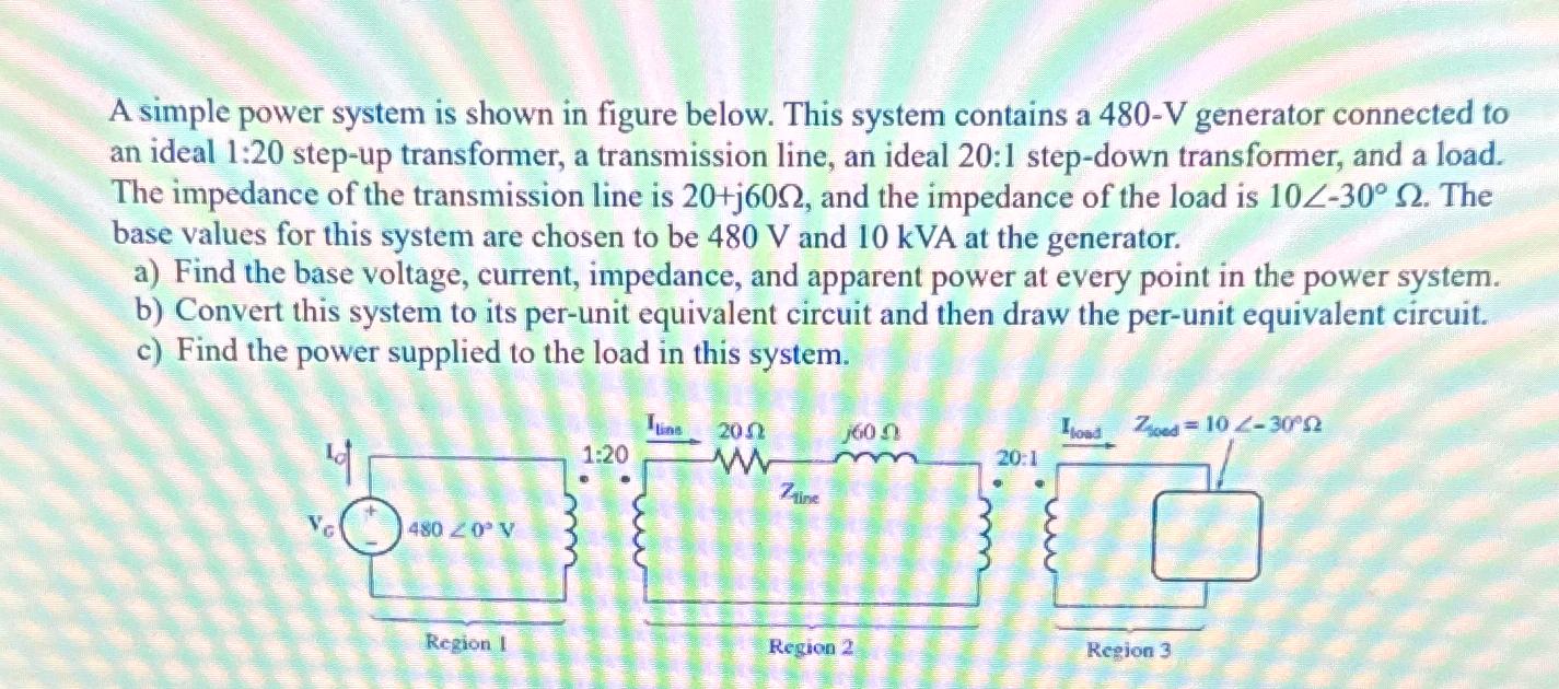 Solved A simple power system is shown in figure below. This | Chegg.com