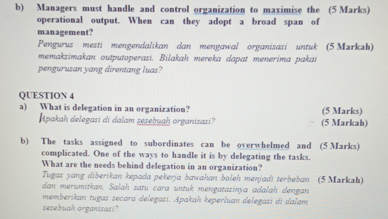 Solved B) Managers Must Handle And Control Organization To | Chegg.com