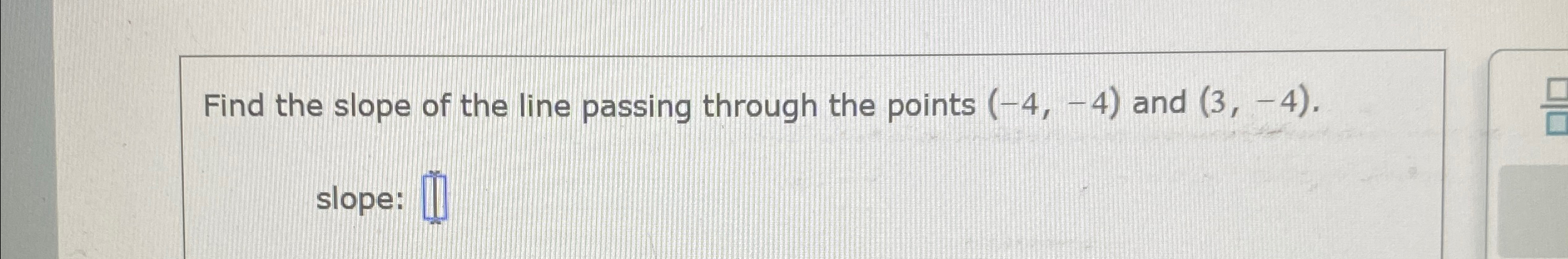 Solved Find the slope of the line passing through the points | Chegg.com