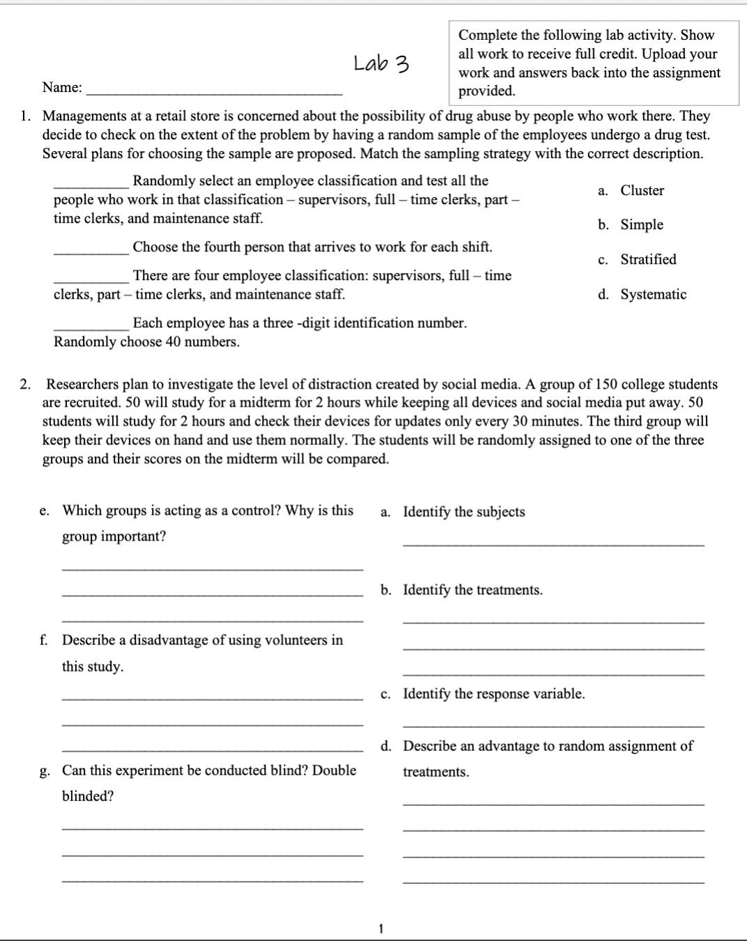 Solved please answer this labNameComplete the following lab | Chegg.com