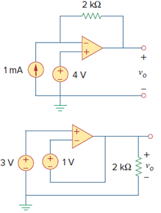 Determine v o for each of the op amp circuits in Fig. 5.48. Figure. 5.48: