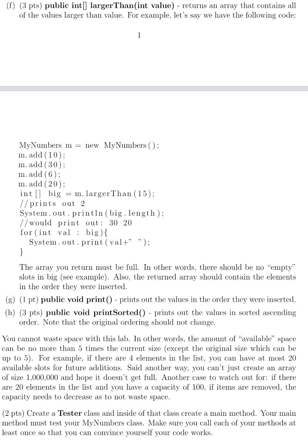 Solved Create a class called MyNumbers that will keep track | Chegg.com