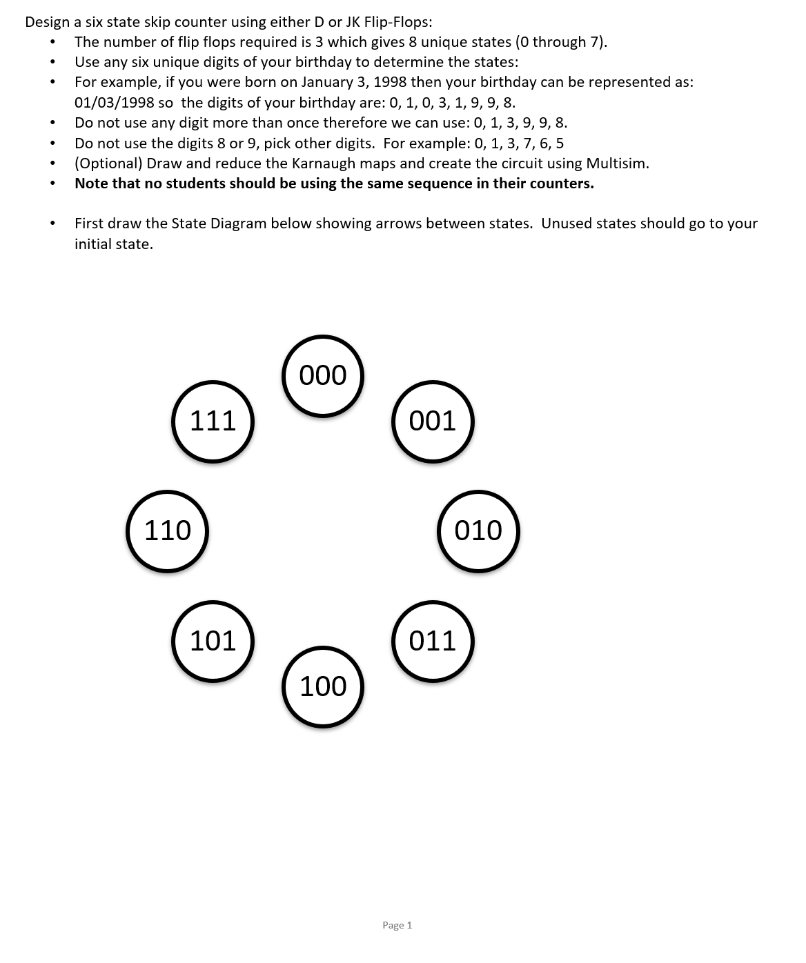 Solved Design a six-state skip counter using either D | Chegg.com