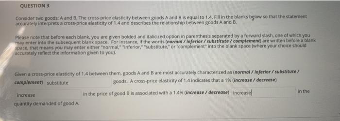 Solved QUESTION 3 Consider Two Goods: A And B. The | Chegg.com