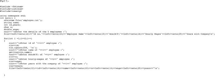 Solved Make sure to use loops and IO File Streams!! Only do | Chegg.com