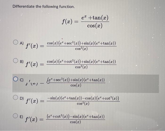 solved-differentiate-the-following-function-chegg