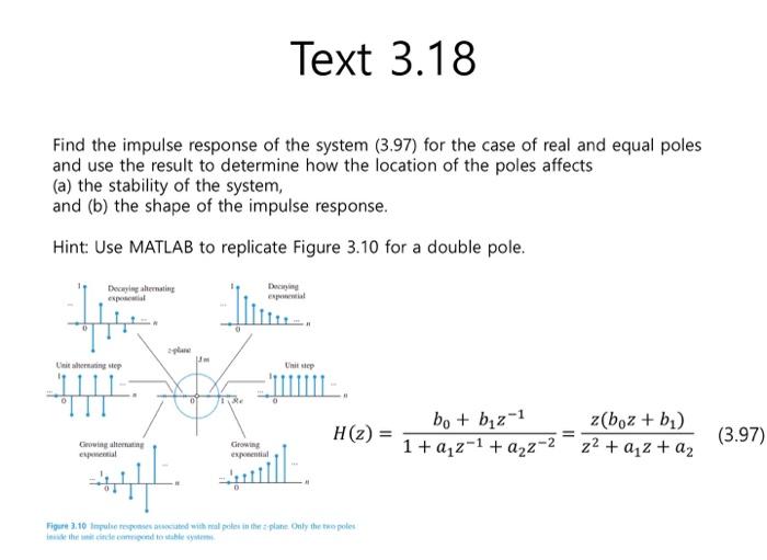 Solved Text 3.18 Find The Impulse Response Of The System | Chegg.com