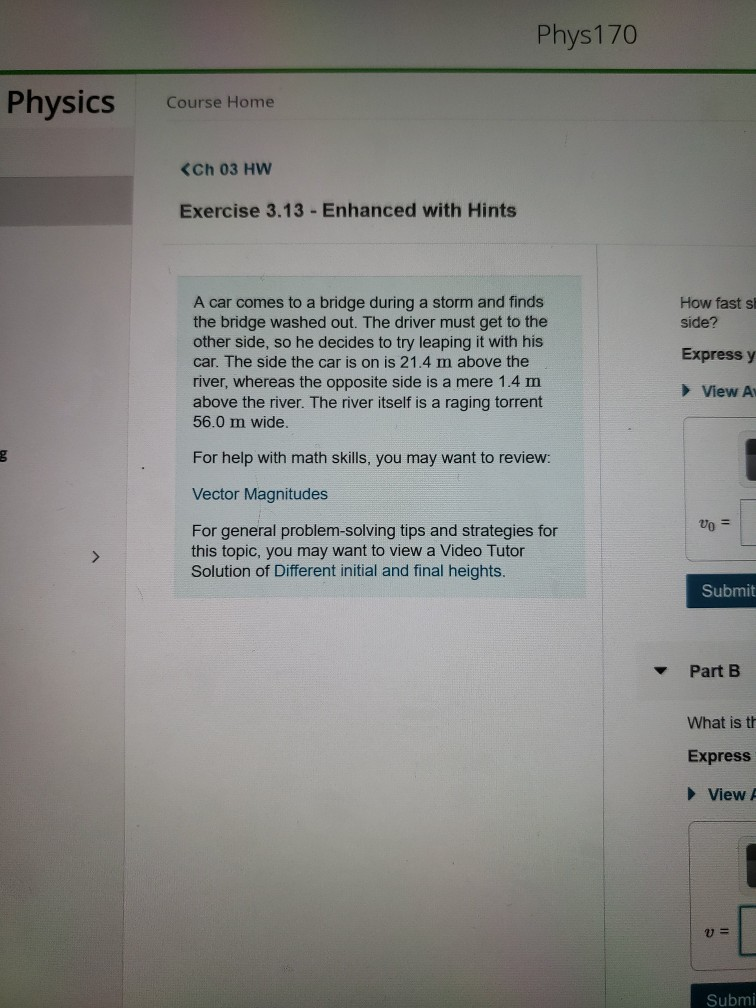 Solved Phys170 Physics Course Home | Chegg.com