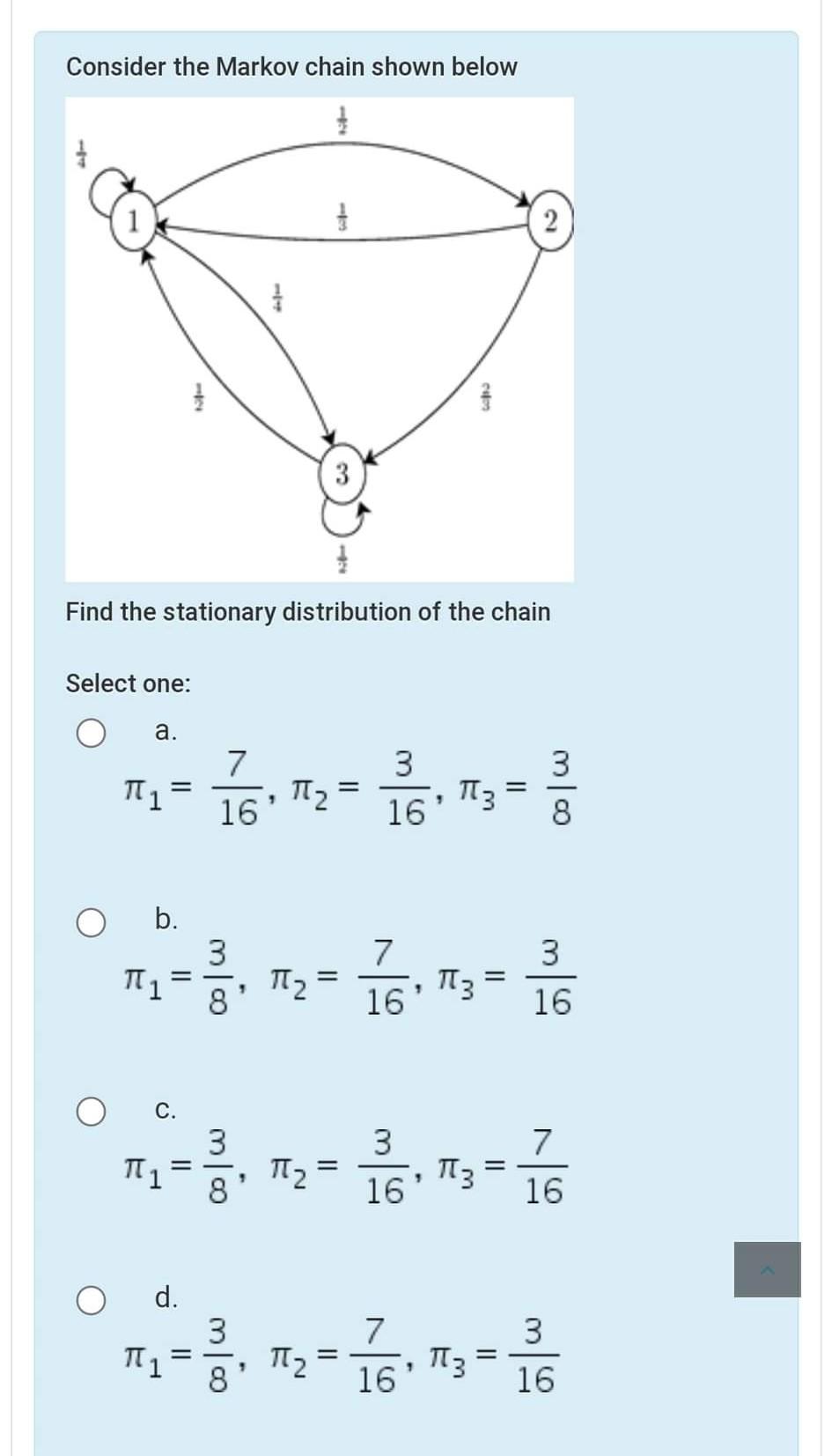 Solved Consider The Markov Chain Shown Below } 1 2 3 Find | Chegg.com