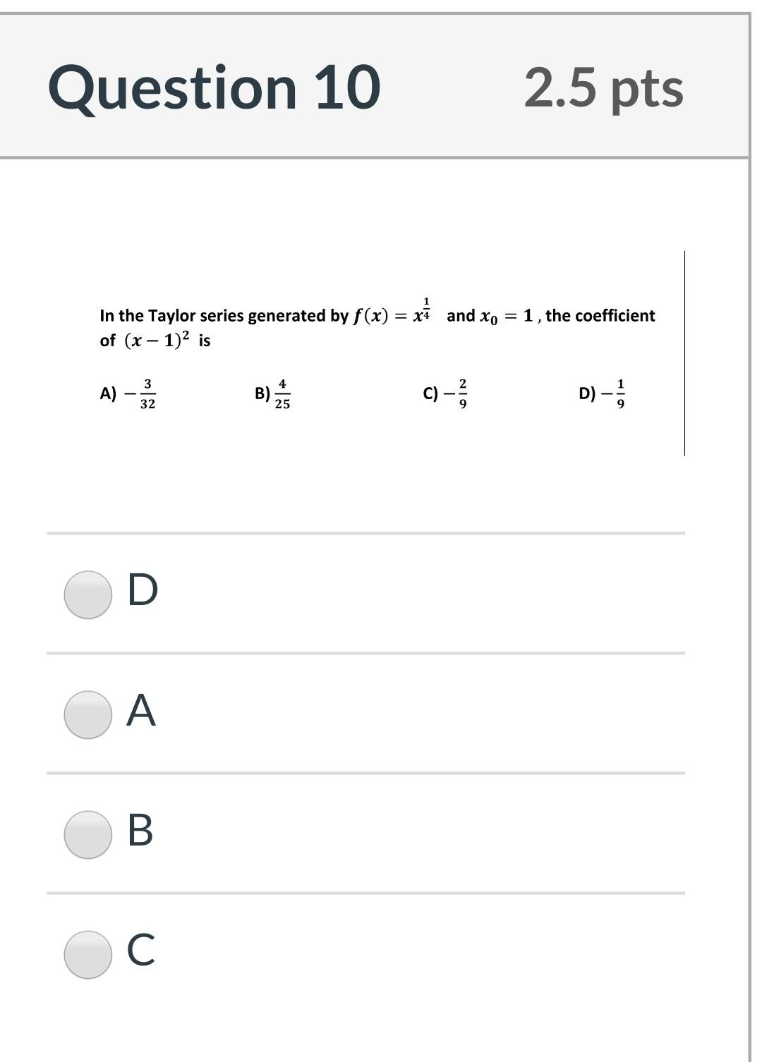 Question 6 2 5 Pts Which Of The Following Integrals Chegg Com