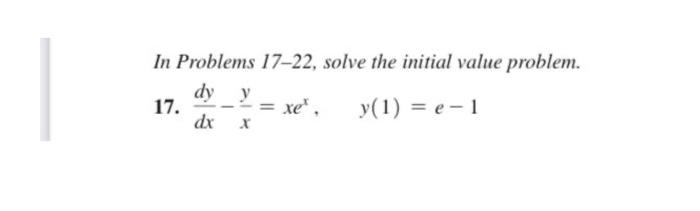 Solved In Problems 17-22, solve the initial value problem. | Chegg.com