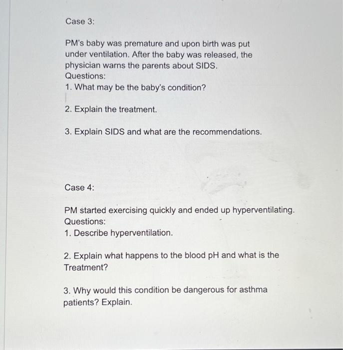Solved please help wirh these two cases. asap. Case 3 PM's