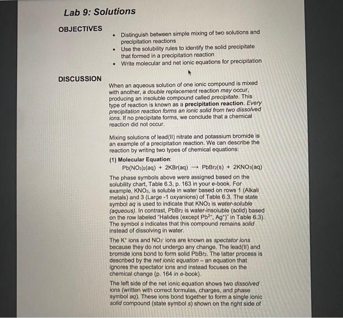 Solved Lab 9: Solutions OBJECTIVES • Distinguish between | Chegg.com