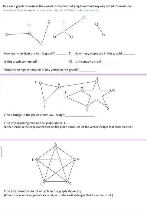 Use each graph to answer the questions below that | Chegg.com