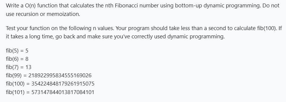 Solved Write in python no recursion | Chegg.com