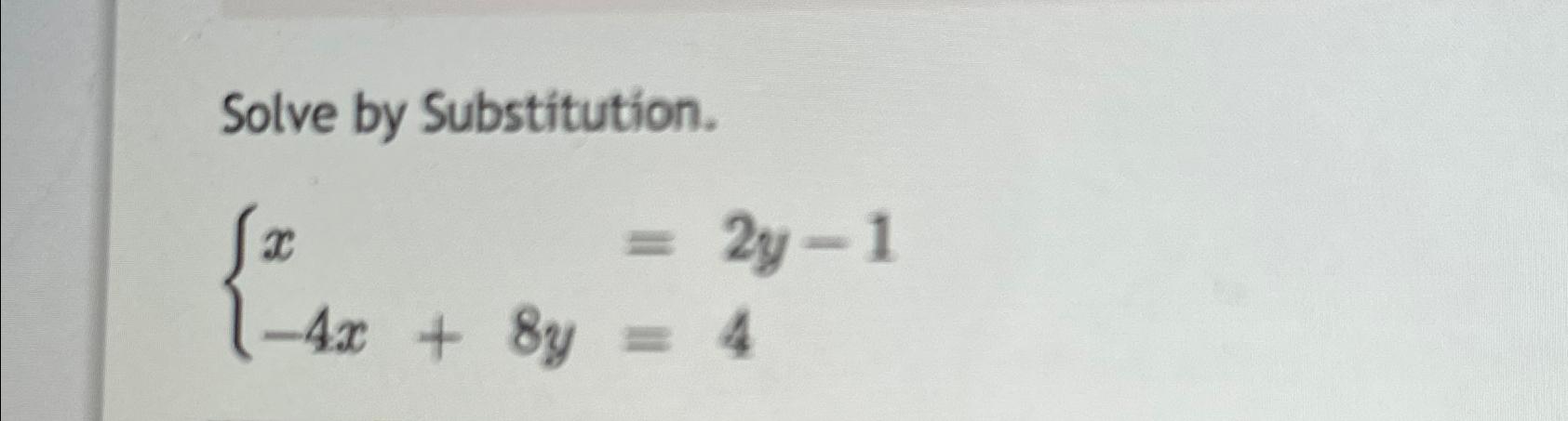 5x 2y 1 2x y 4 metodo substituição