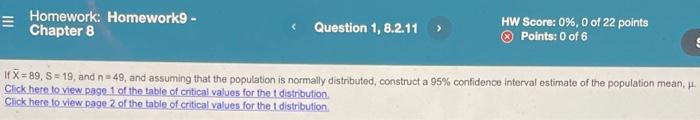 Solved Homework: Homework - Chapter 8 Question 1, 8.2.11 > | Chegg.com