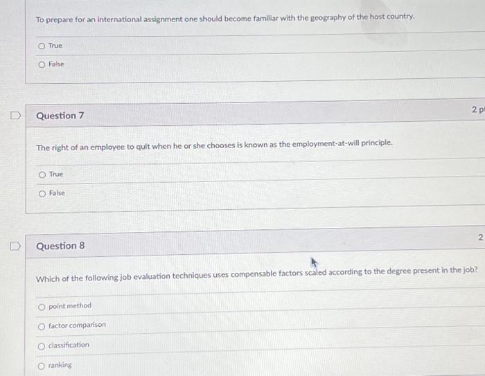 Solved To prepare for an international assignment one should | Chegg.com