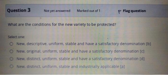 Solved Question 3 Not yet answered Marked out of 1 p Flag | Chegg.com