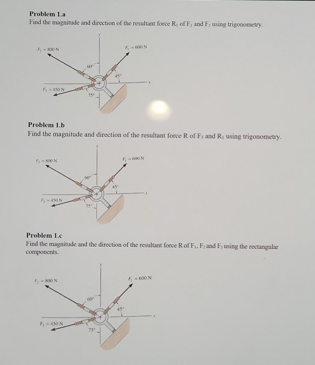 Solved Problem 1.a Find The Magnitude And Direction Of The | Chegg.com