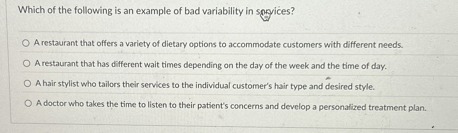 Solved Which of the following is an example of bad | Chegg.com