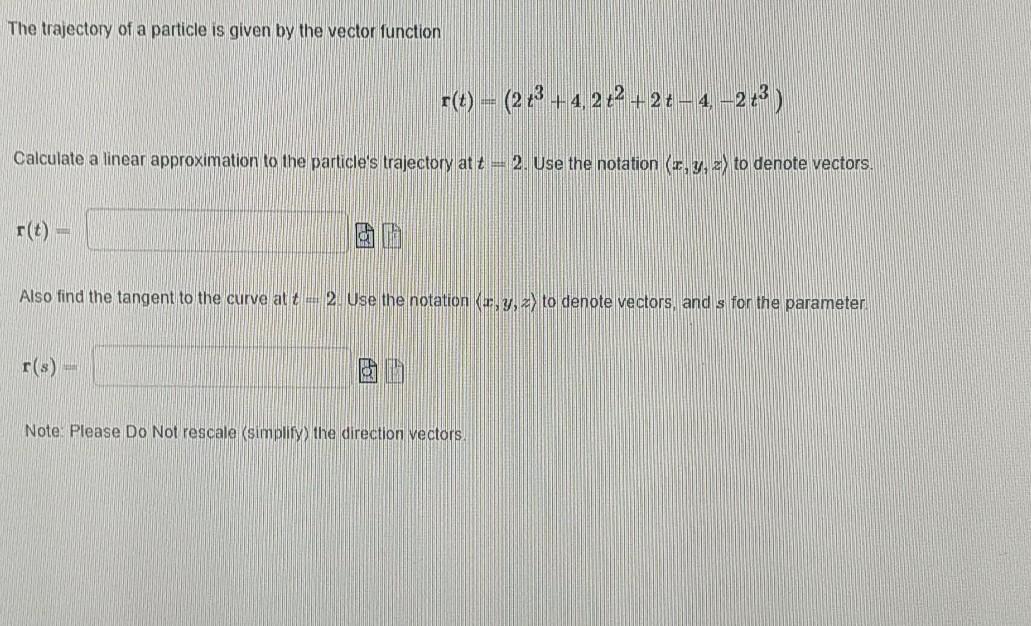 Solved The trajectory of a particle is given by the vector | Chegg.com